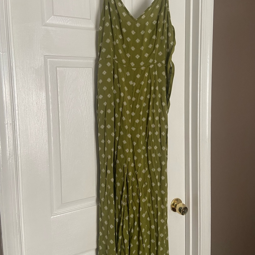green printed jumpsuit